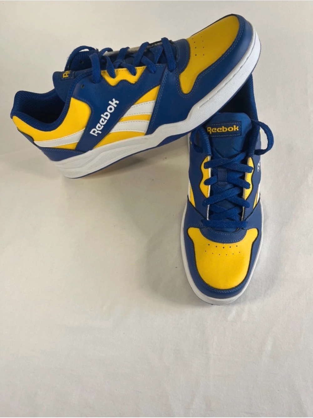Reebok Blue and Yellow Low-Top Sneakers